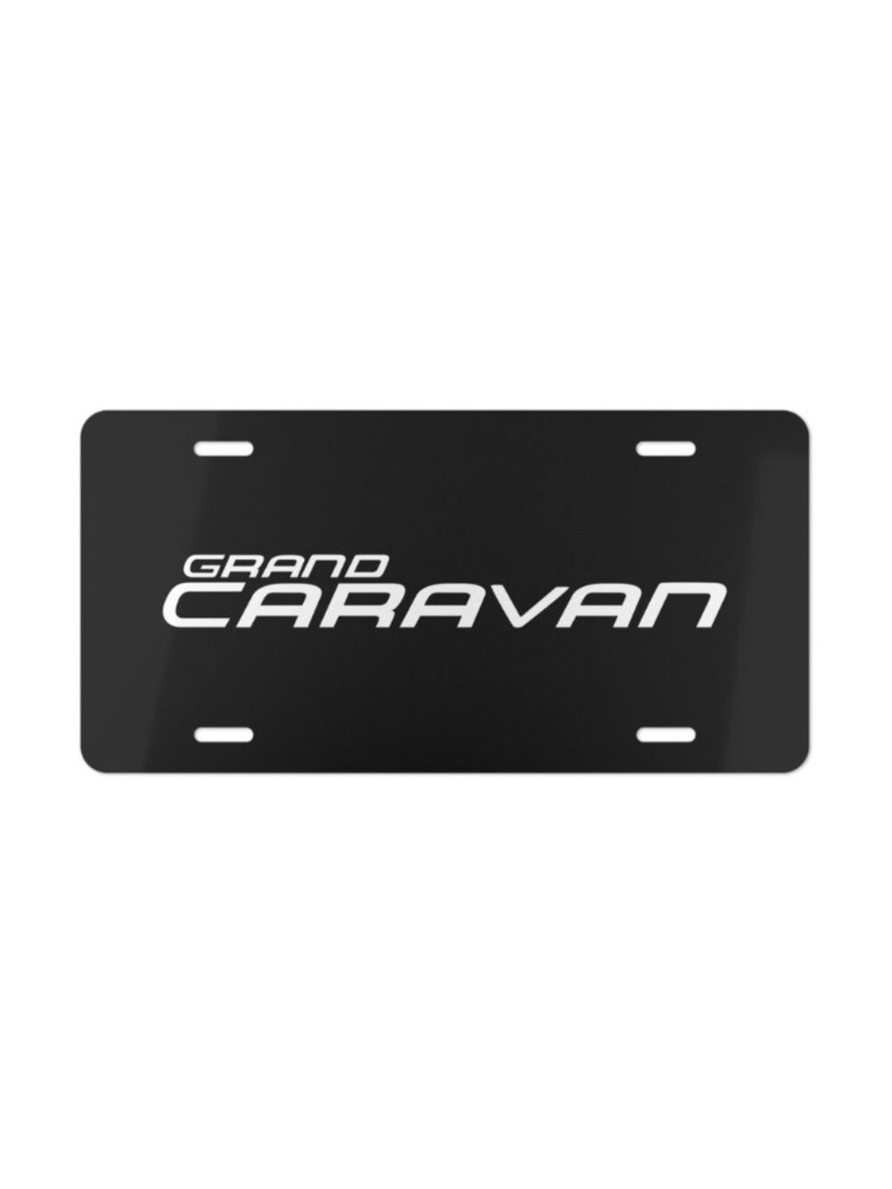 Dodge Grand Caravan, License Plate Car Tag Metal Aluminum (Black Background)